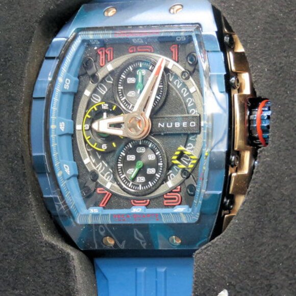 Nubeo Men's 48mm Magellan Chronograph Limited Edition Watch with Rubber Straps - Picture 6 of 14